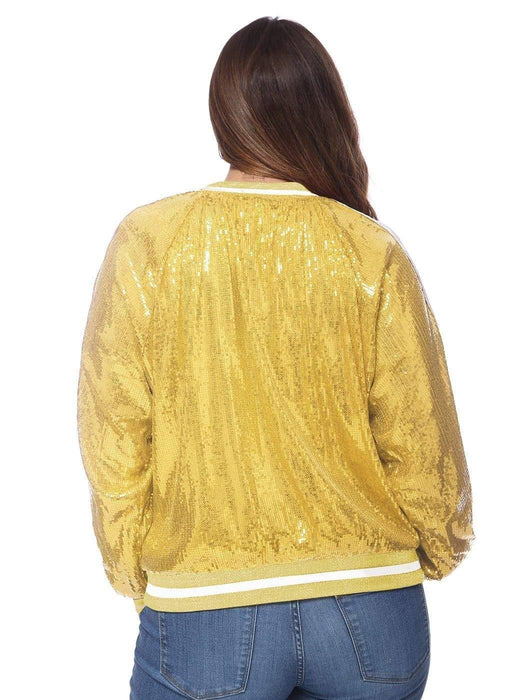 Plus Size Sequin Bomber Jacket