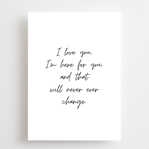 The Lettery Studio - Sympathy Card - Loss: Here For You - Quote