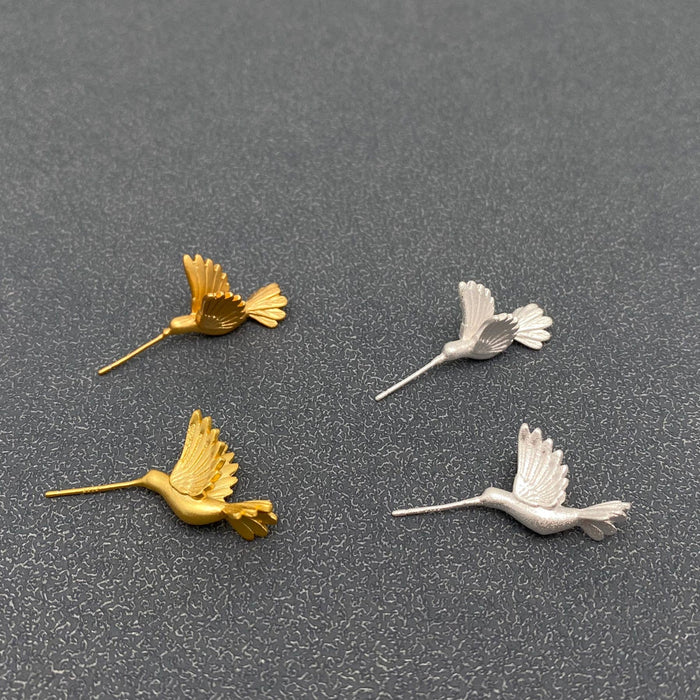 18K Gold Plated Hummingbird Ear Studs