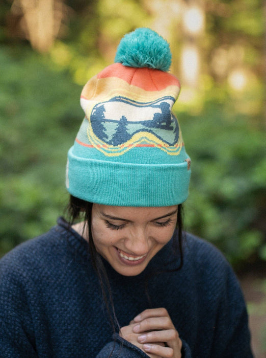 Snowboard Knit Beanie with Goggles Design Winter Hat for Skiing Snow Sports