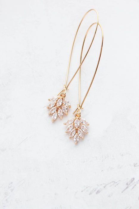 Little Leaf Earrings | Rhinestone Earrings