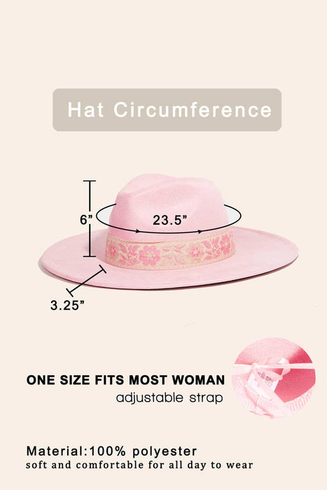 Flower Ribbon Bow Fedora Hat
