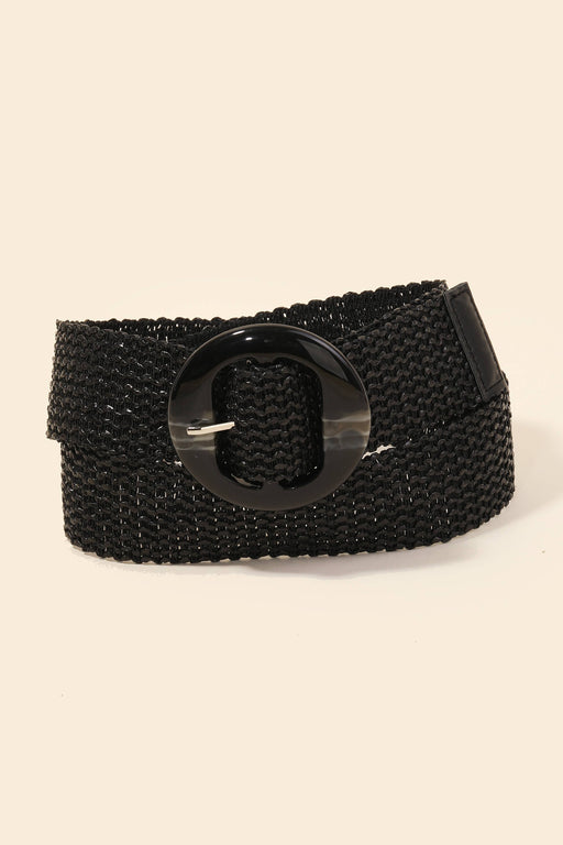 Acetate Buckle Elastic Braided Belt