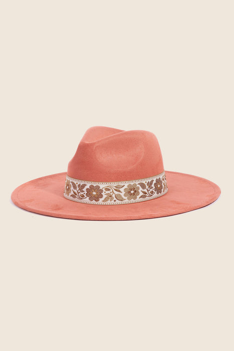 Flower Ribbon Bow Fedora Hat