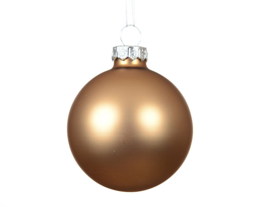 Orn Ball Caramel Brown Matte 10 cm