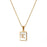 Mio Queena - Square Initial 18K Gold-plated Stainless Steel Necklace: Golden T (including chain)