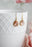 Glass Pear Drop Earrings - gold rope setting - Peach Blush