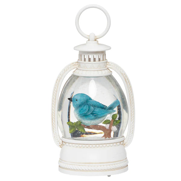 Lantern Bluebird Shimmer LED 6"