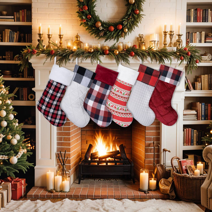 Red Plaid Christmas Stockings