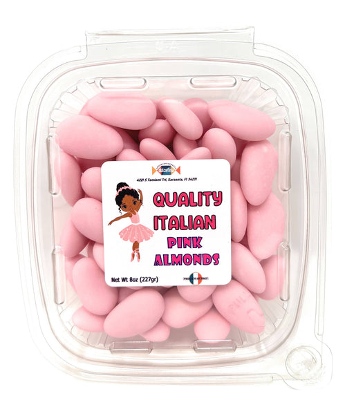 Italian Almonds, Thin Shell Pink Confetti 8oz Tub