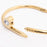18K Gold PVD Stainless Steel Heart with Stone Bangle