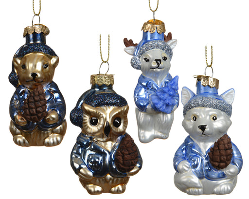 Orn Squirrel/Fox/Owl/Deer White/Brown with Blue Coats