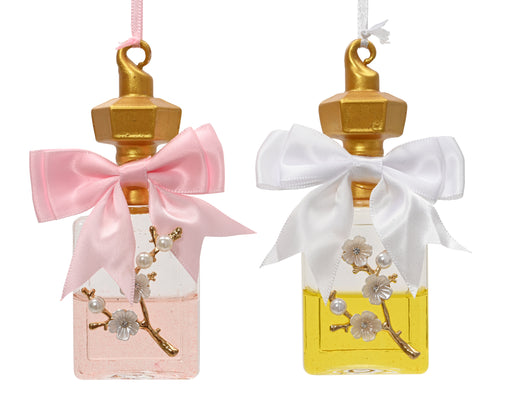 Orn Fancy Bottle with Bow Pink/Yellow