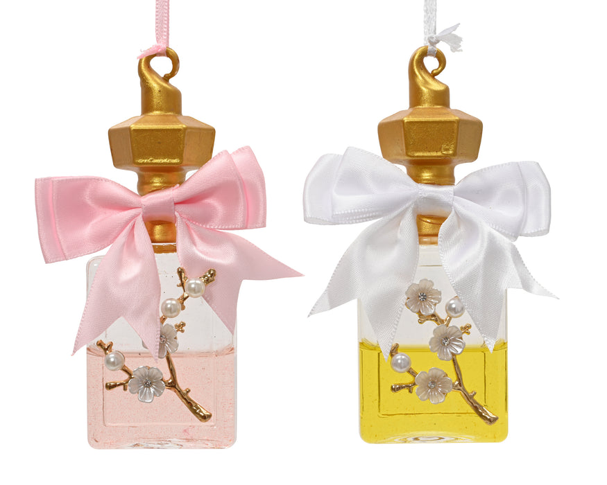 Orn Fancy Bottle with Bow Pink/Yellow