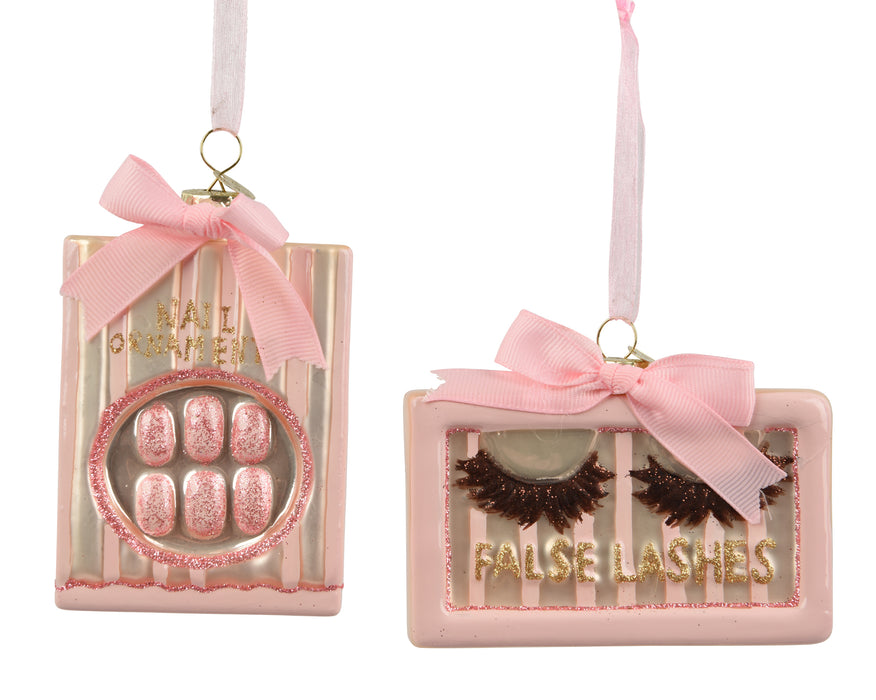 Orn False Nails/Lashes with Pink Bow
