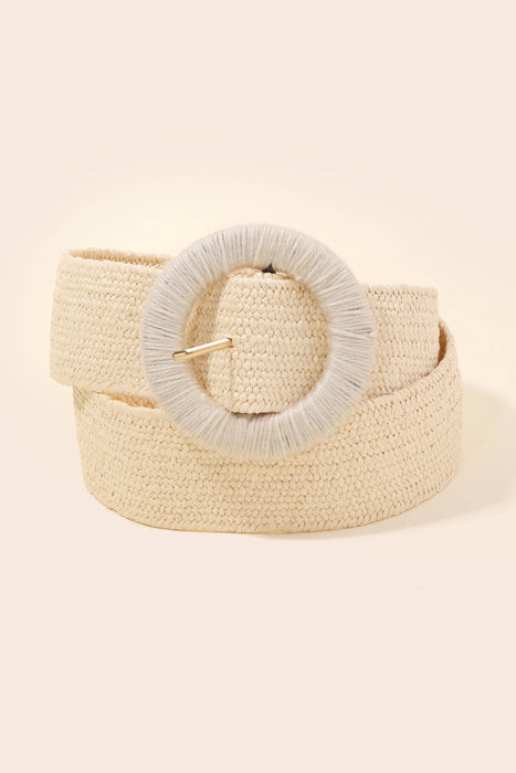 Round Buckle Braided Belt
