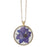 Delphinium Dried Flower Round Necklace
