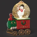 Lighted Train Dome w/Rotating Snowman
