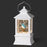 Lighted Swirl Bluebird White Lantern w/Branch and Holly