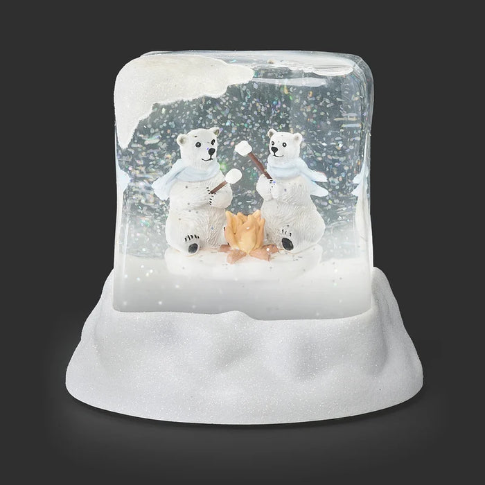 Lit Swirl 5" Polar Bears Roasting Marshmallows