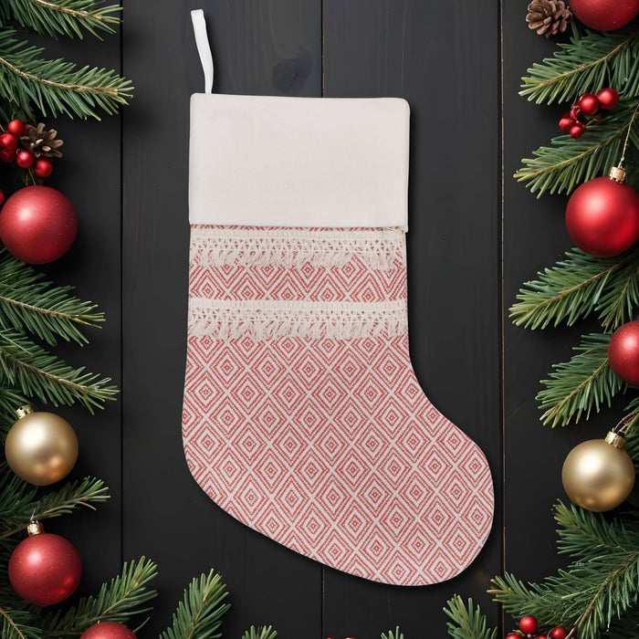 Red Tassel Bohemian Christmas Stockings