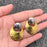 18K Golden SS Hammered Texture Two Tone Post Earrings - FGS
