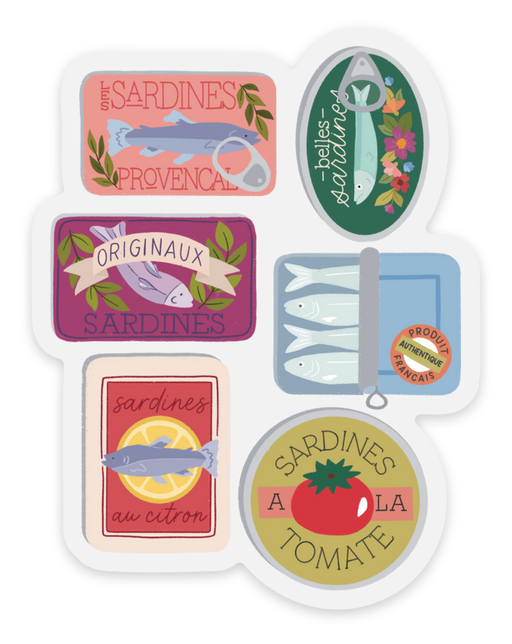 Clear Sardine Tins Sticker 2.3x3in