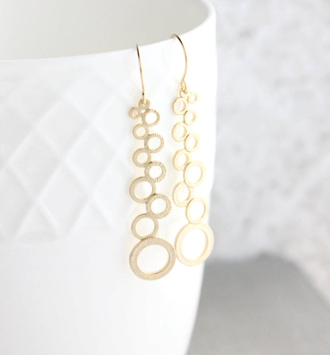Bubble Dangle Earrings - Gold