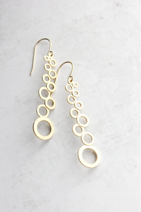 Bubble Dangle Earrings - Gold