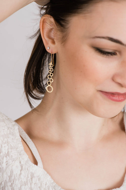 Bubble Dangle Earrings - Gold