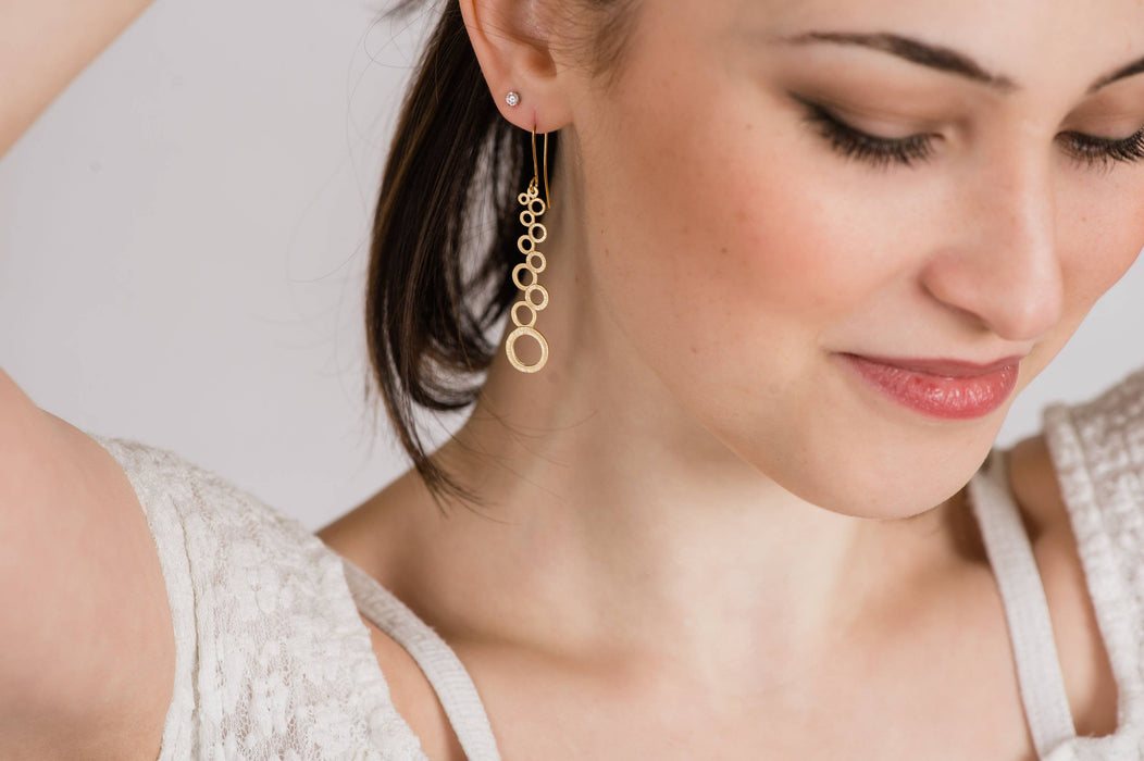 Bubble Dangle Earrings - Gold
