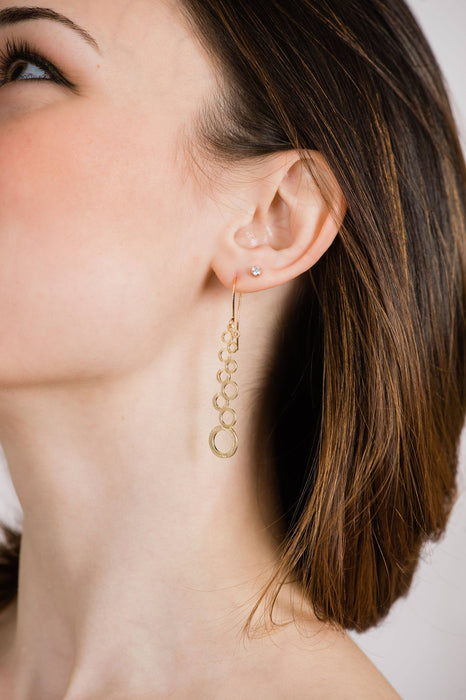 Bubble Dangle Earrings - Gold