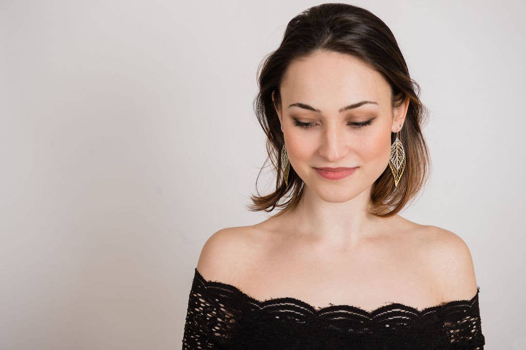 Gold and Silver Leaf Earrings | Big Leaves | Unique Earrings