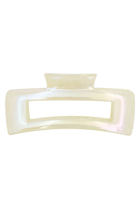 Pearlescent Glossed Clear Block Hair Claw