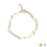 18K Gold PVD Steel Station Pearl Paperclip Chain Bracelet