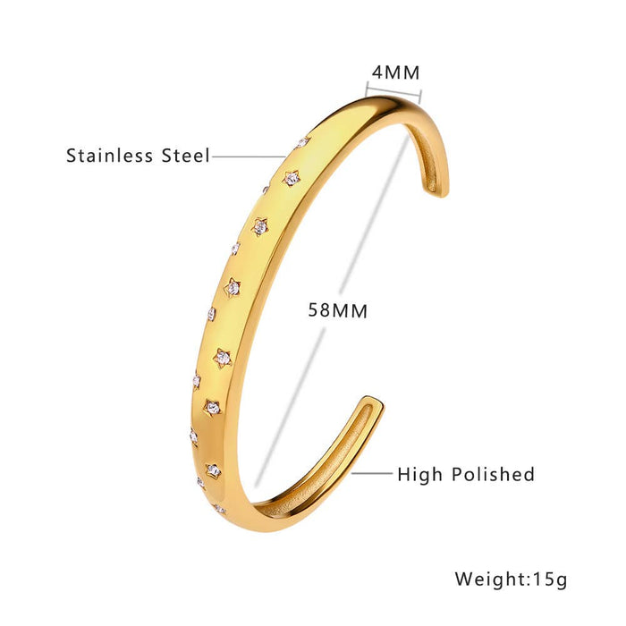 Multi Style 18K Gold Plated Stainless Steel Cuff Bangles-FGS