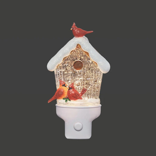 Night-Light-Cardinals on a BIrd House