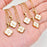 Clover Shell Initial Charm Golden Stainless Steel Necklace