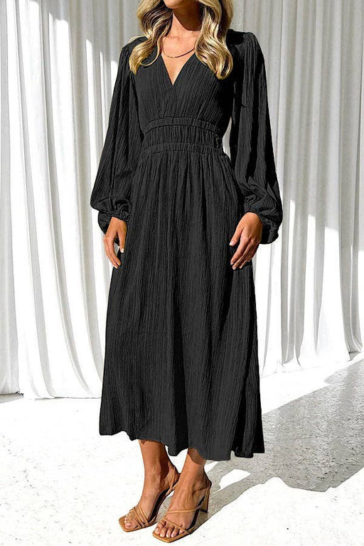 Long sleeve midi dress black