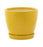 Pot with Saucer 6" Yellow Embossed Daisy