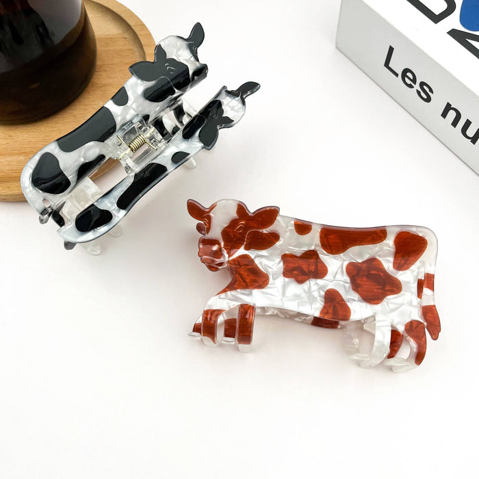 Cow Print Hair Claw Clip, Cute Animal Hair Accessory
