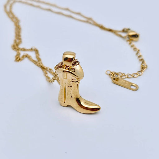 Western Cowgirl Boot Charm Necklace - WJ