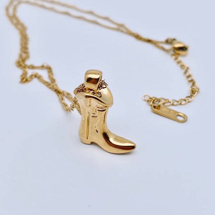 Western Cowgirl Boot Charm Necklace - WJ