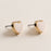 Druzy Heart Stud Earrings in Gold Trim