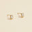 CZ Small Rectangle Gold Dip Stud Earrings