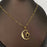 Tiger's Eye & CZ Star Moon 18K Golden SS Necklace - FGS/MS