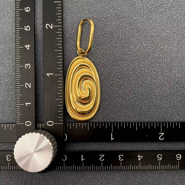 18K Gold Plated SS Conch Fossil Shape Huggie Earrings - FGS