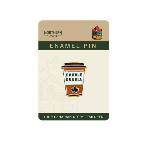 Double Double Coffee Cup Enamel Pin – Canadian Maple Leaf Souvenir Gift Lapel Pins