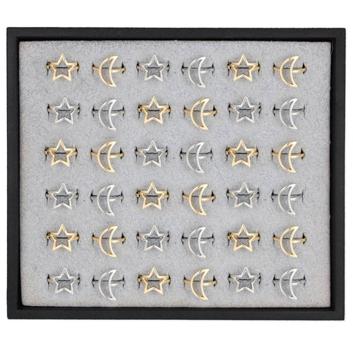 Star Moon Outline Ring Display