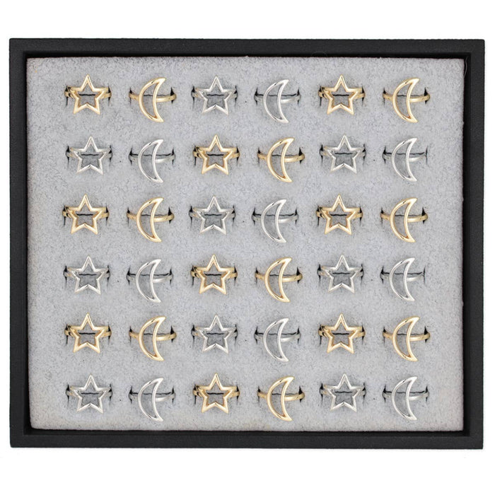 Star Moon Outline Ring Display